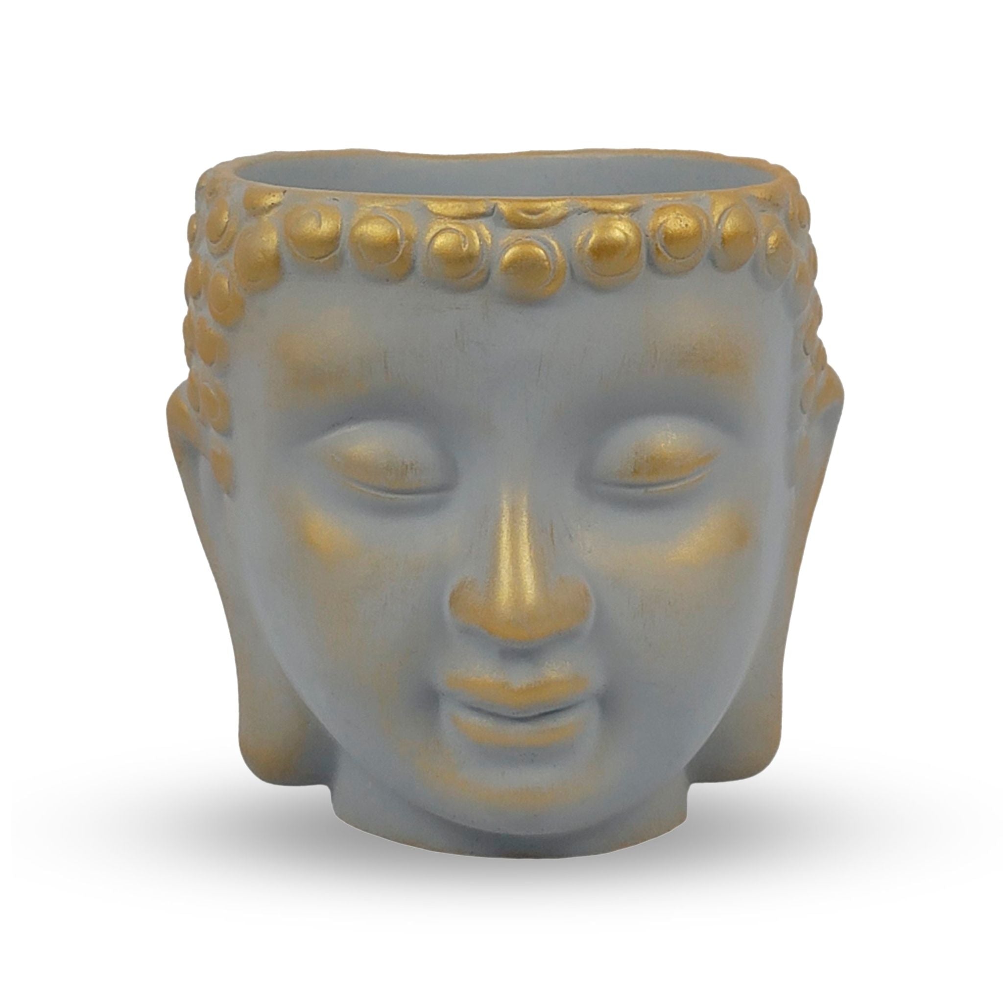 Meditating Buddha Planter  - Gray Gold