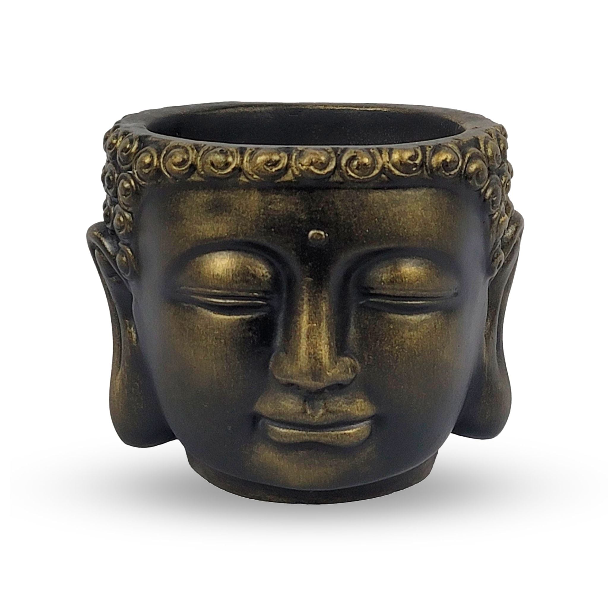 Zen Buddha Planter - Black-Gold