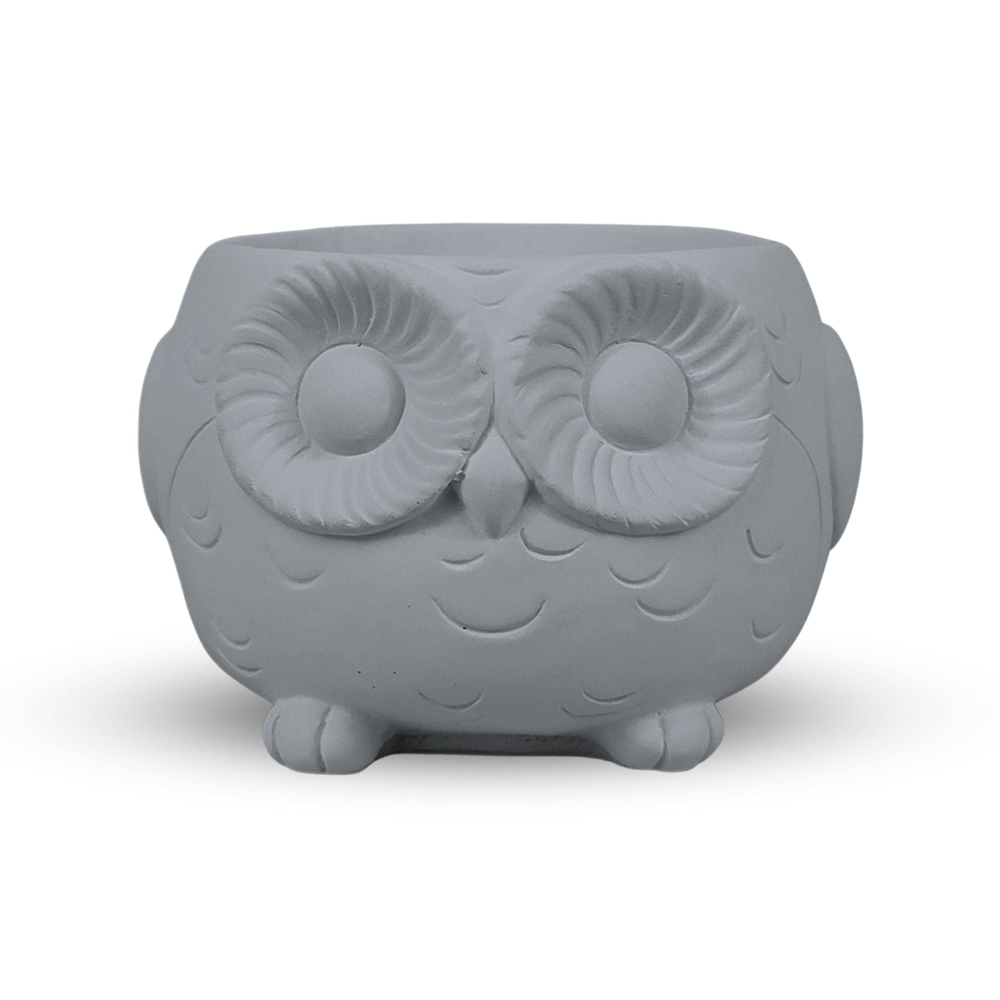 Wise Wings Owl Planter - Gray