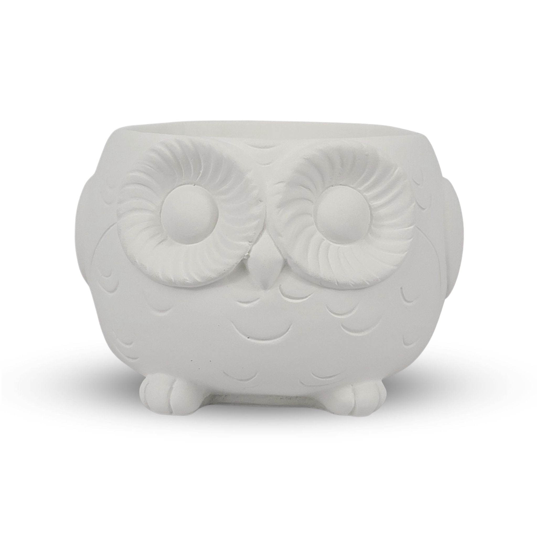 Wise Wings Owl Planter - White
