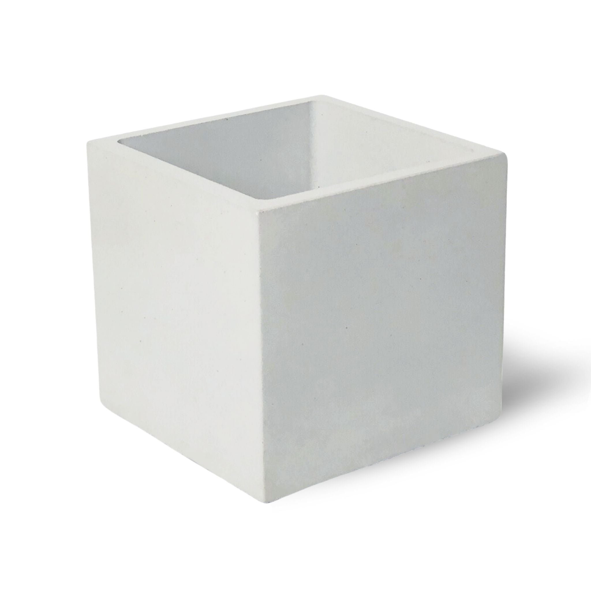 Square Medium Planter - White