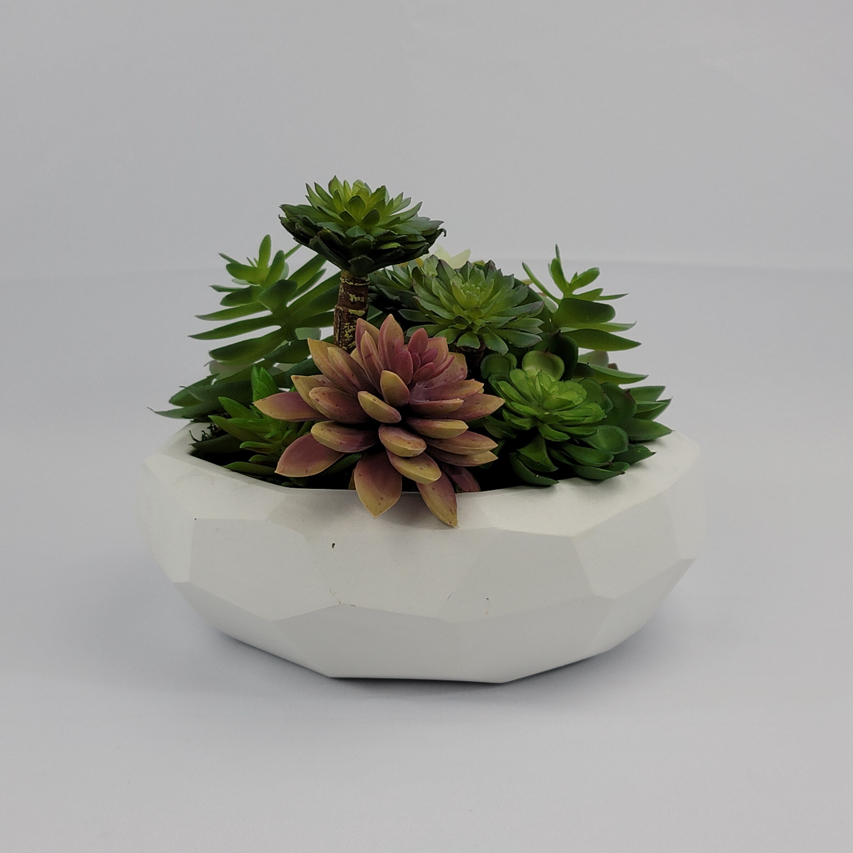 Faceted Bowl Planter - Gray