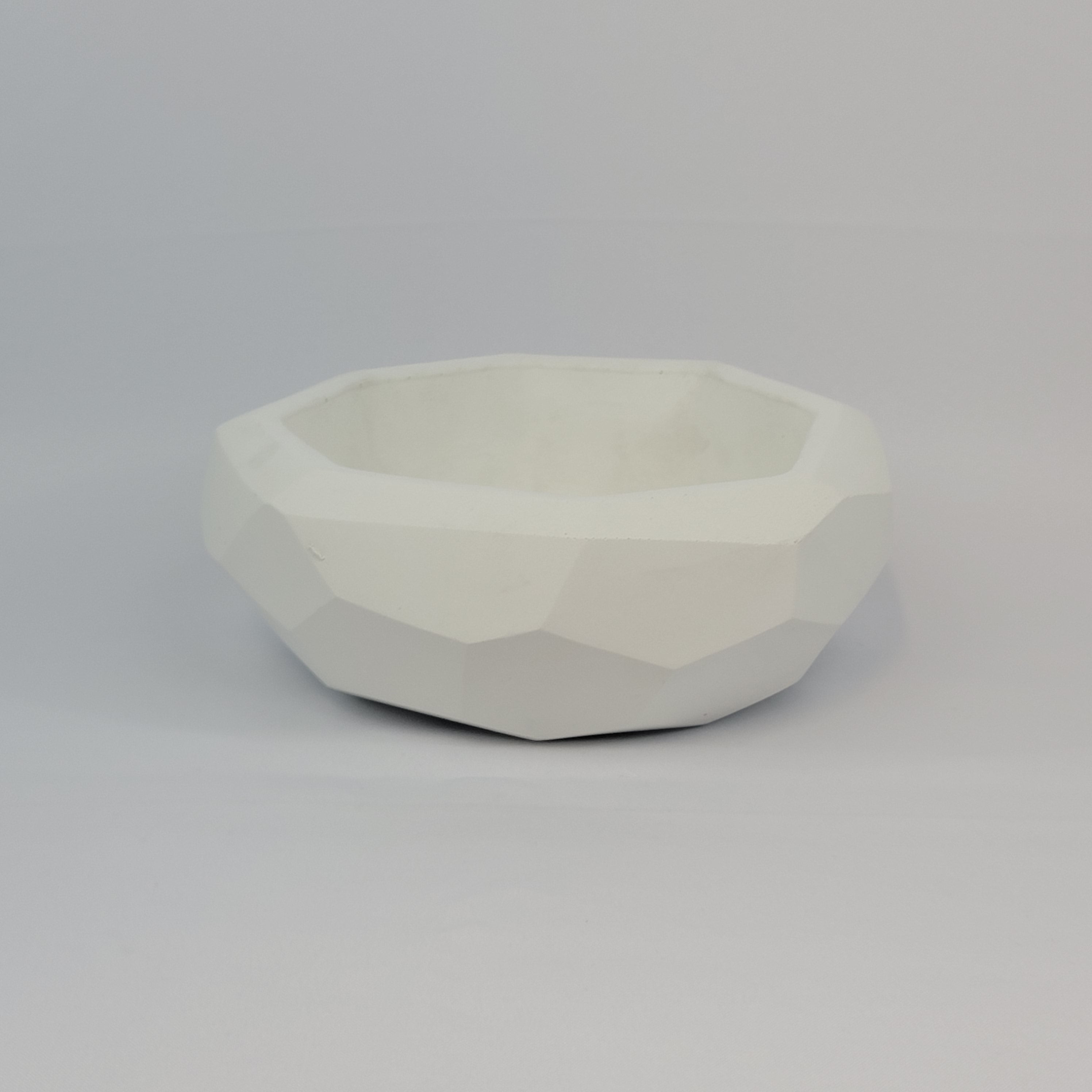 Faceted Bowl Planter - White